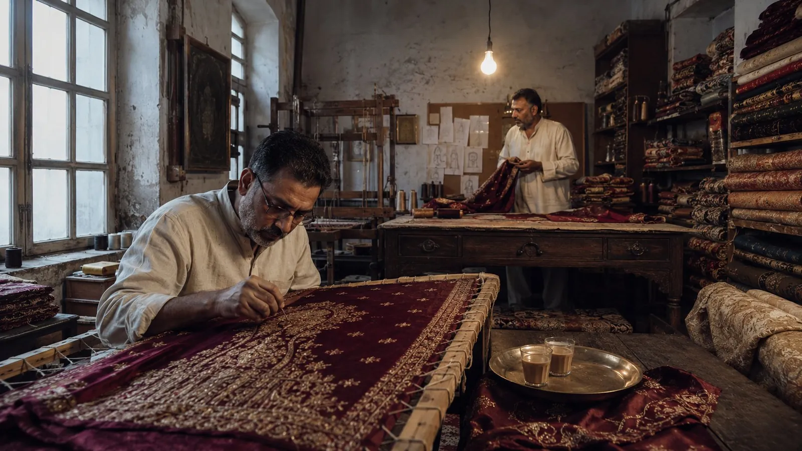 The Vermilion atelier in Old Delhi — artisans at work