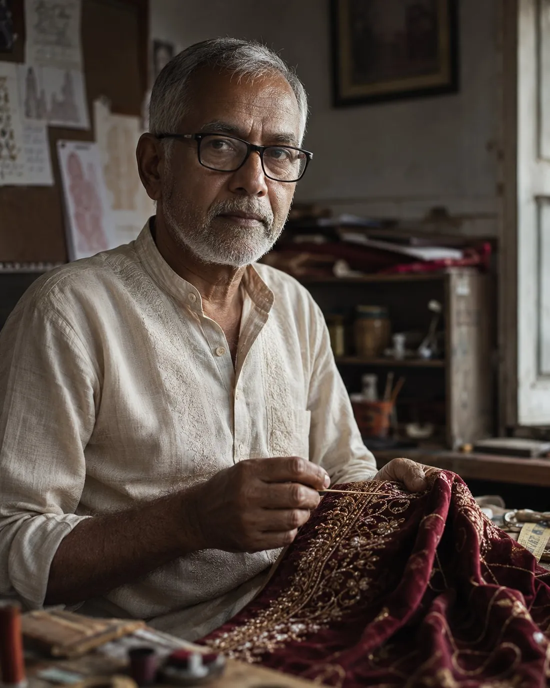 A Vermilion karigar at work in the Old Delhi atelier